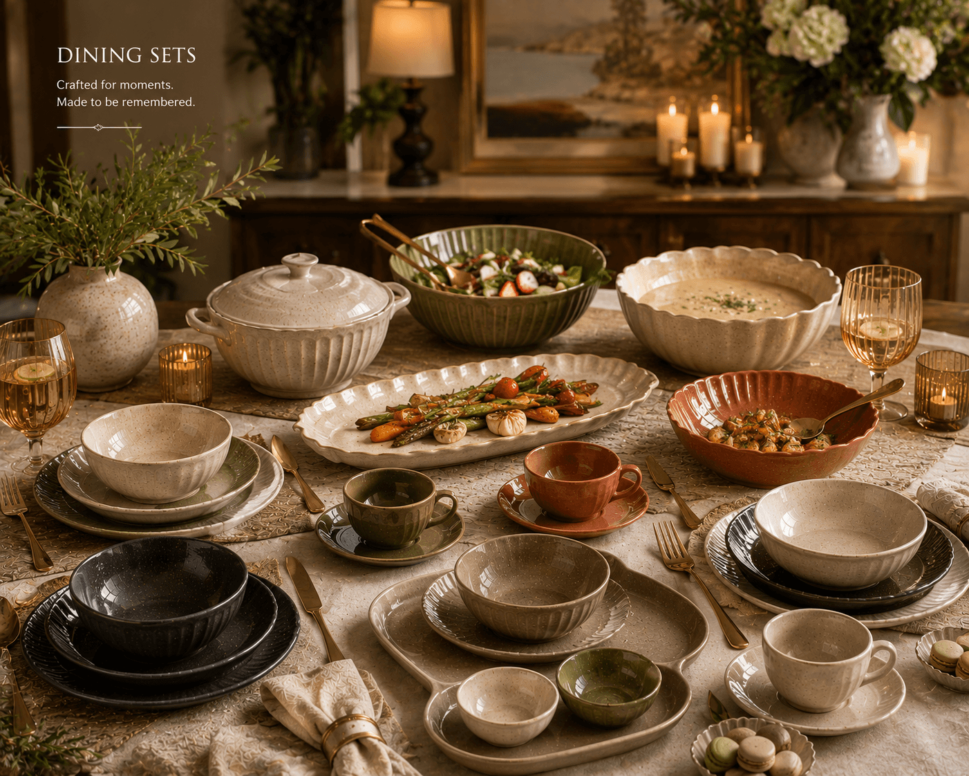Complete Dining Set — Earth Tones