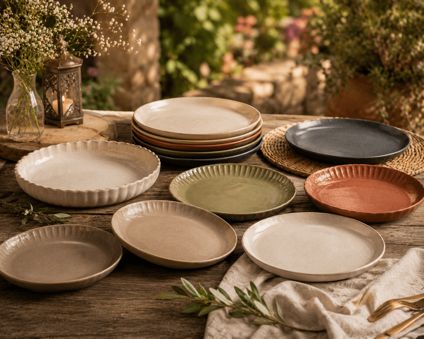 Speckled Stoneware Dinner Plate