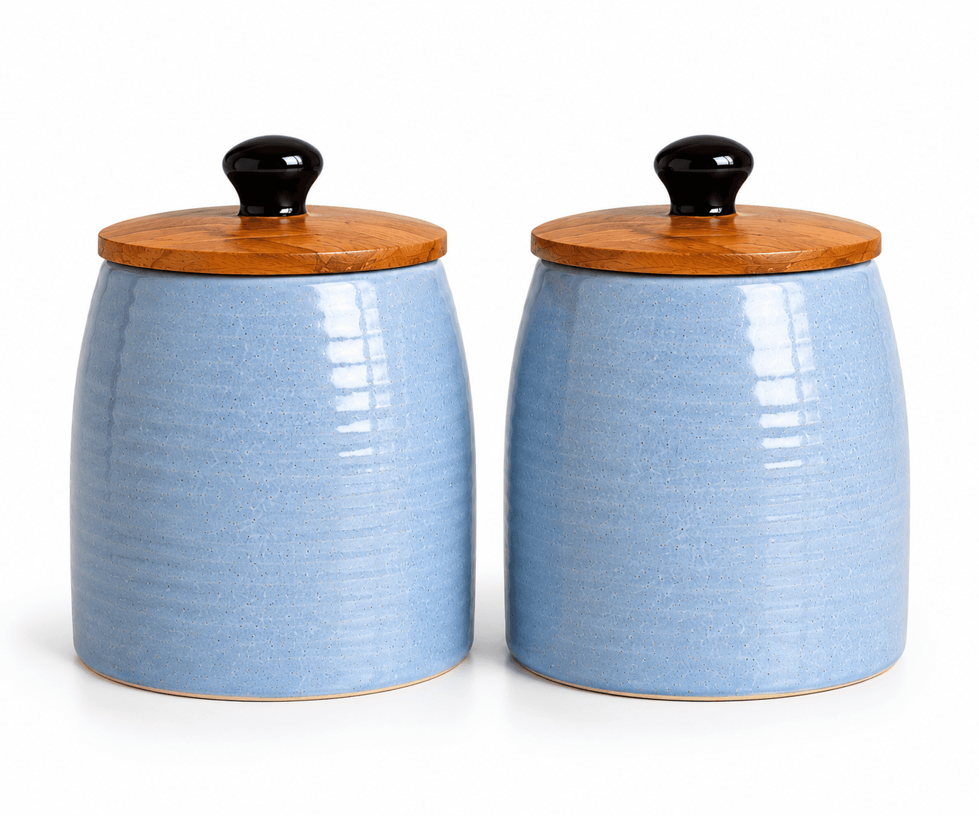 Azure Calm Ceramic Storage Jars - Image 1
