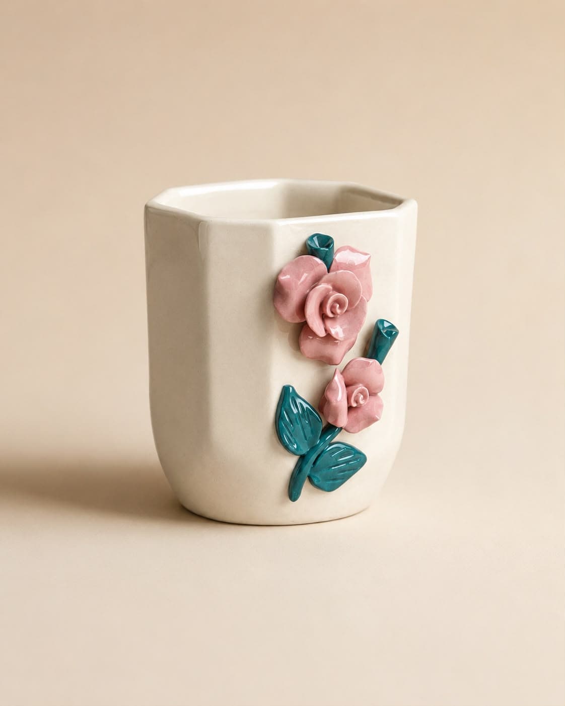 Blush Bloom Ceramic Planter - Image 1
