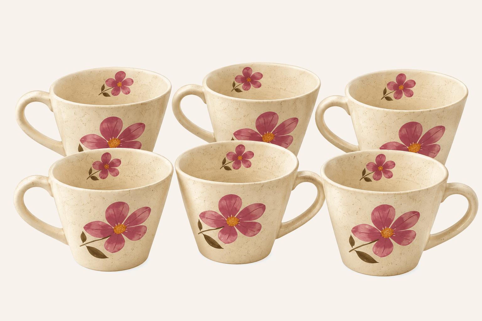 Gulbahar Floral Mug Set of 6 - Image 1