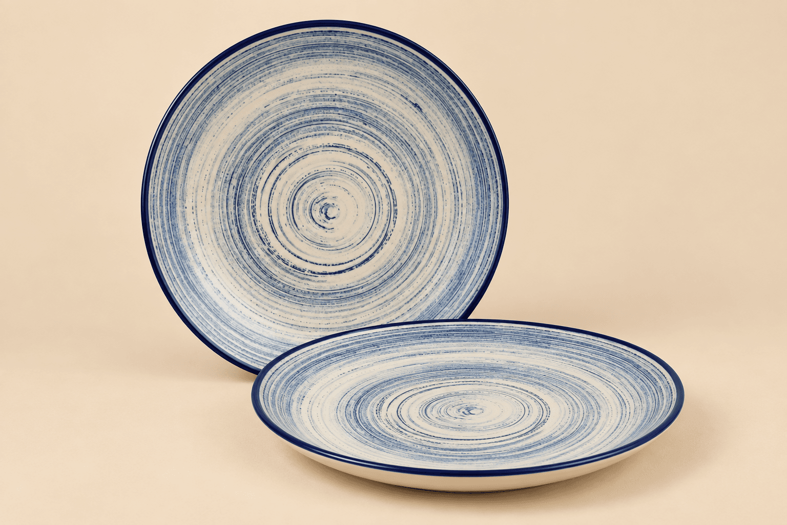 Neelanjali Blue Swirl Plate Set - Image 1