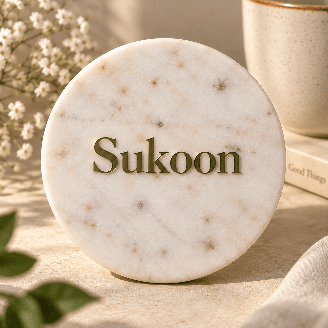 Sukoon - Natural Marble Coaster - Image 1