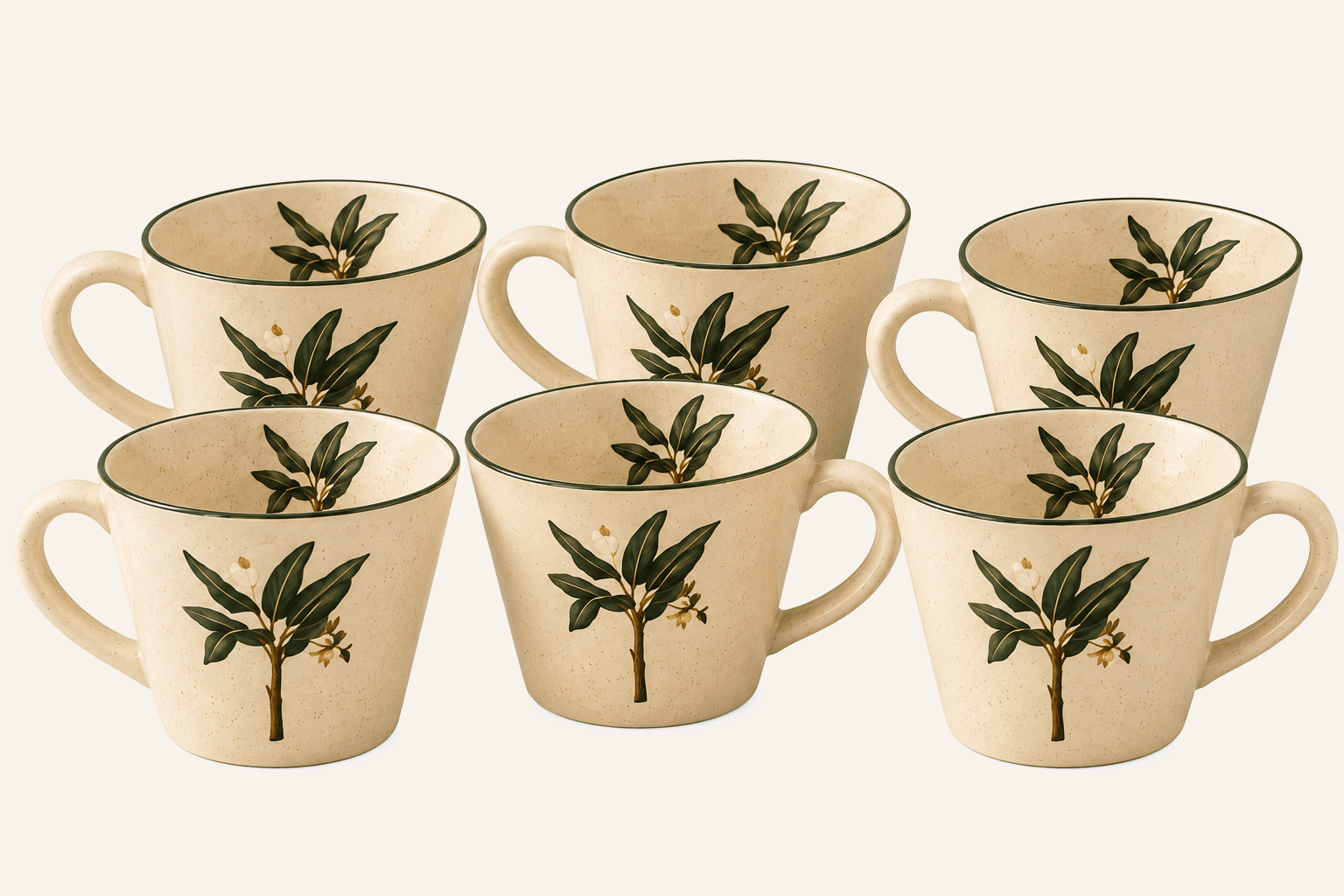 Vanya Leaf Mug Set of 6 - Image 1